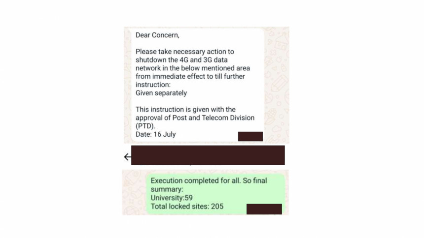 WhatsApp screenshot with instructions from BTRC